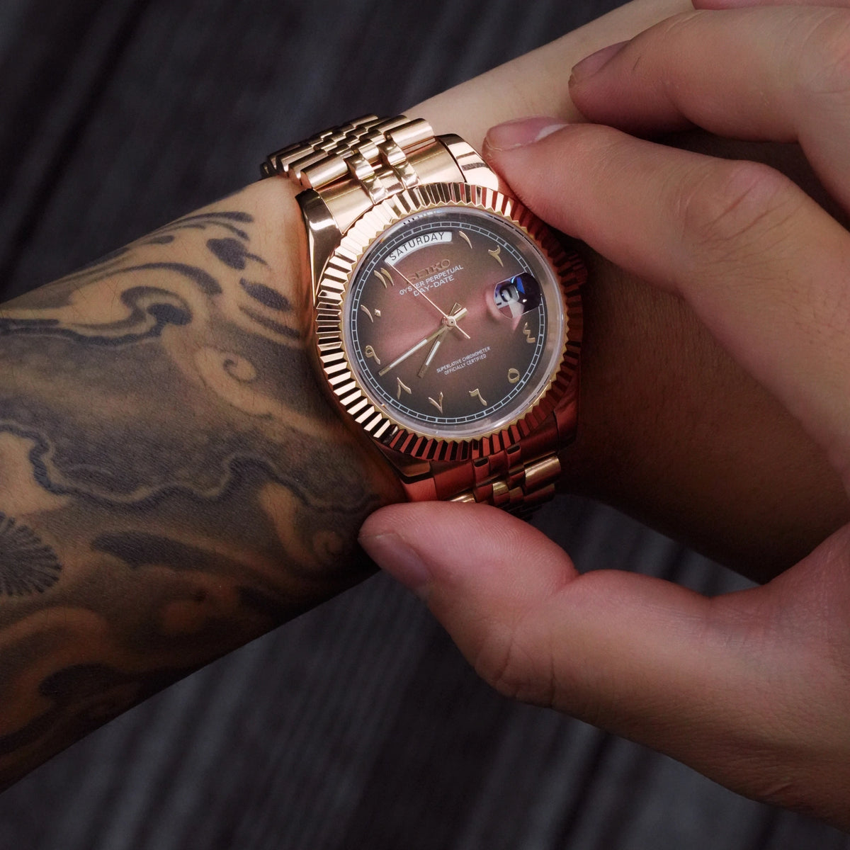 Mod Day-Date Rose Gold Arabic