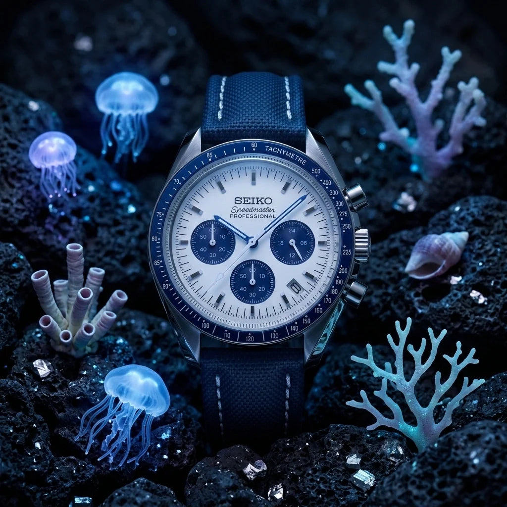 Mod Speedmaster Blue Panda-Canvas Strap