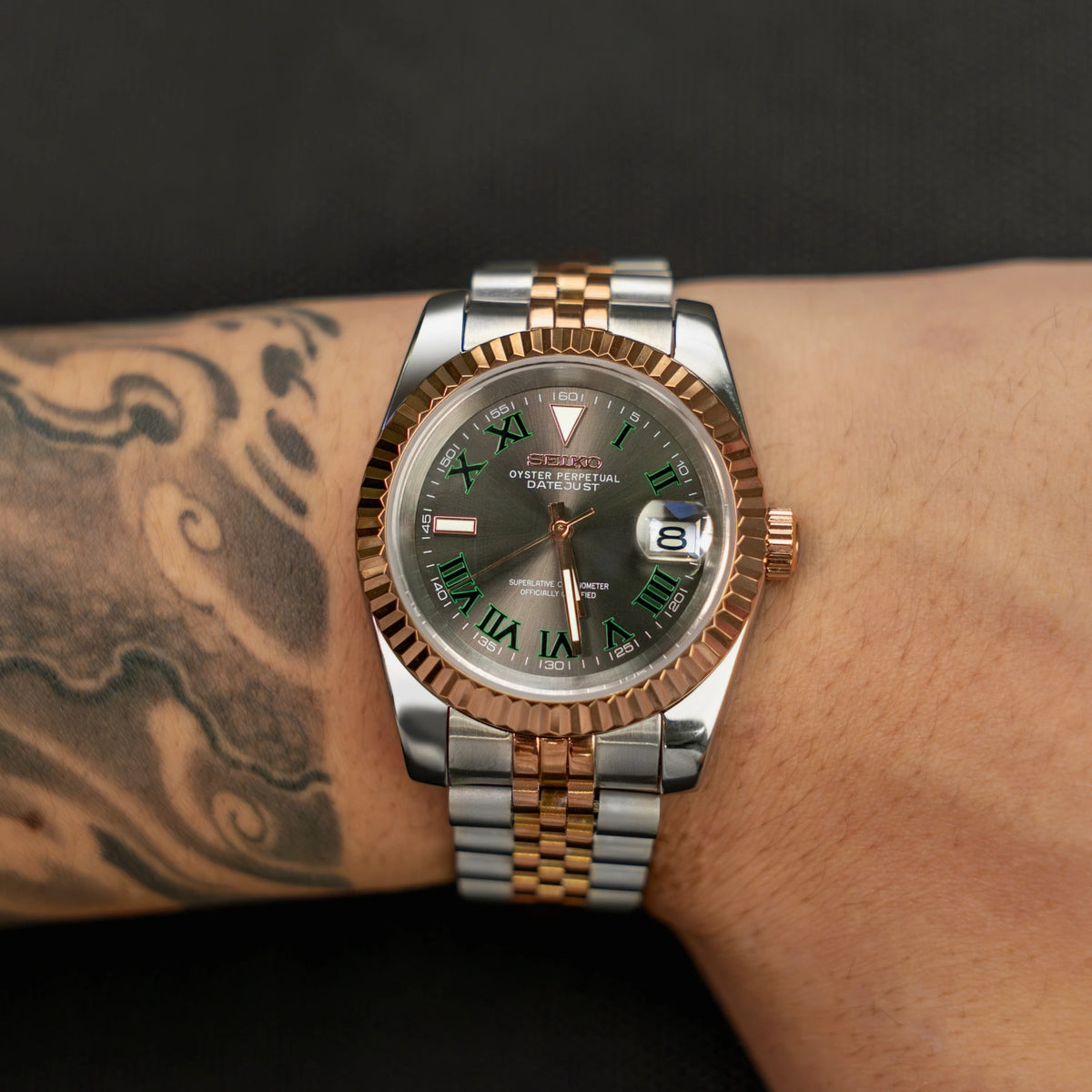 Mod Datejust Wimbledon Two-Tone Rose Gold Gray