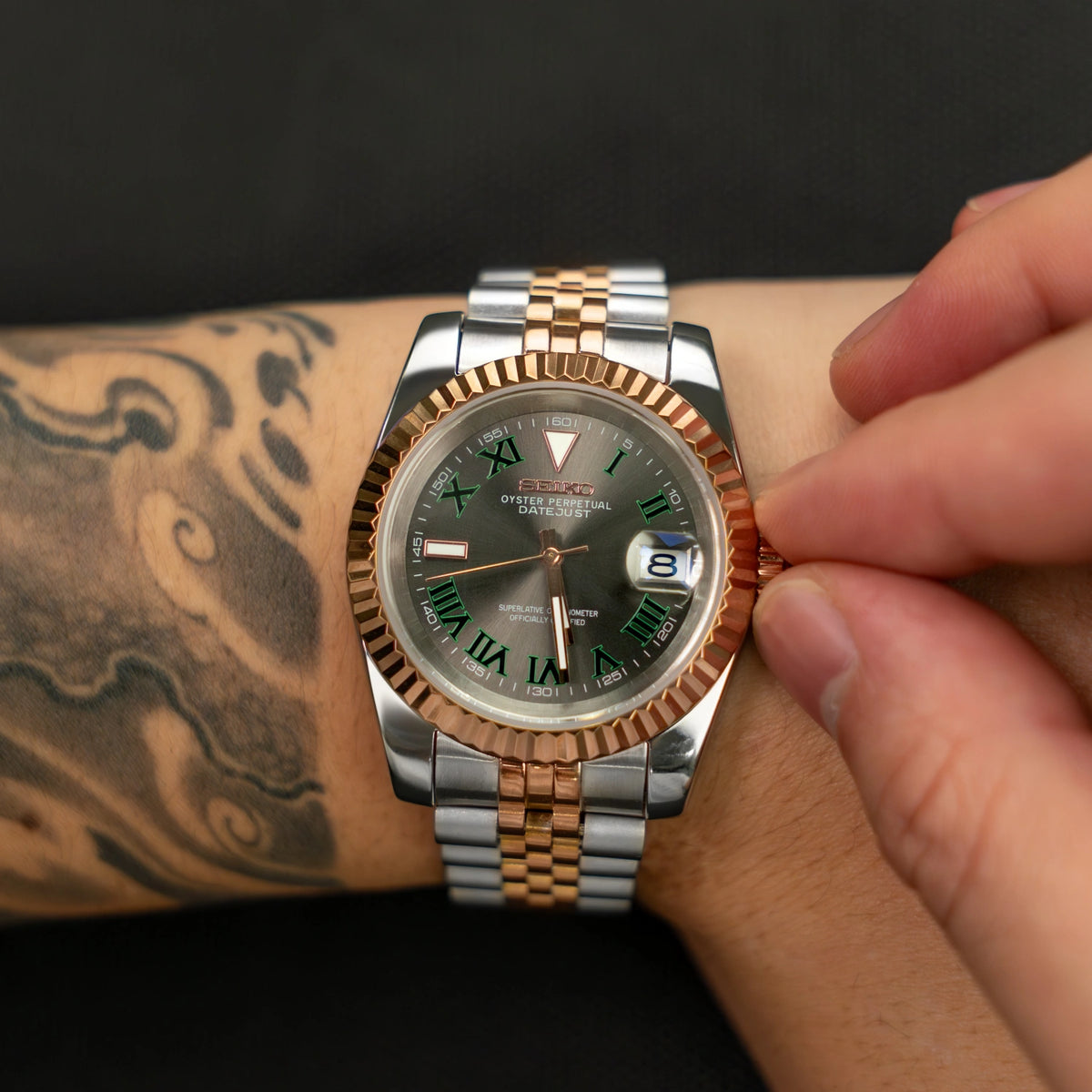 Mod Datejust Wimbledon Two-Tone Rose Gold Gray