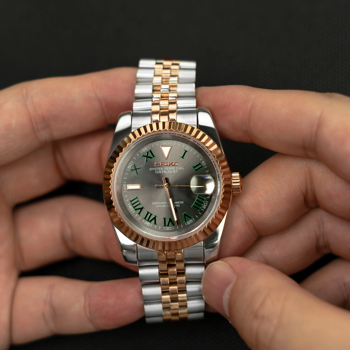 Mod Datejust Wimbledon Two-Tone Rose Gold Gray