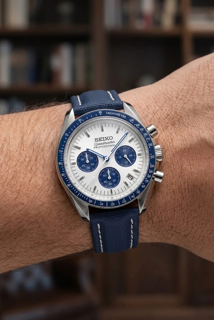 Mod Speedmaster Blue Panda-Canvas Strap