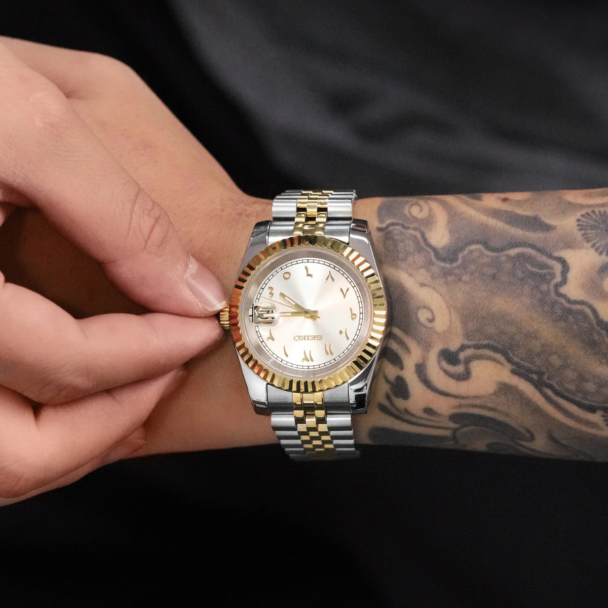 Mod Datejust Two-Tone Gold Arabic