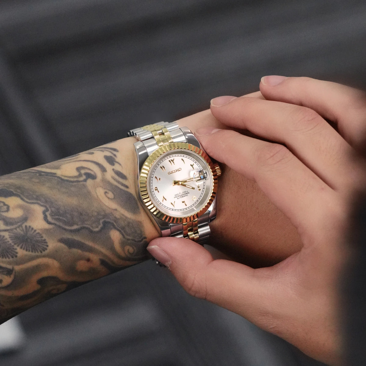 Mod Datejust Two-Tone Gold Arabic