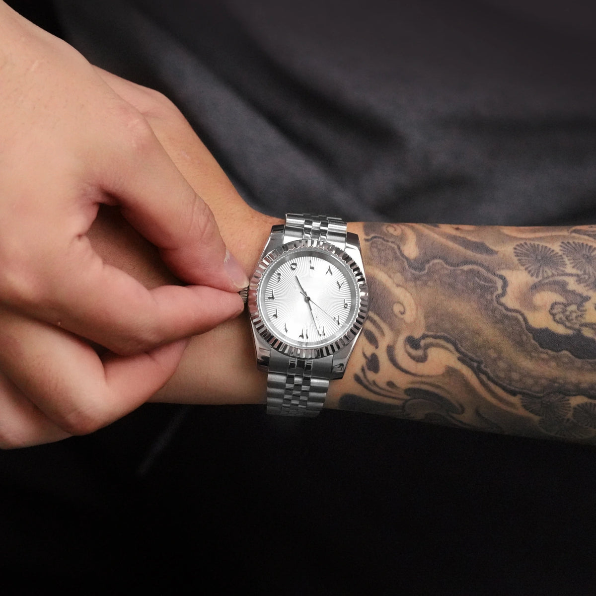 Mod Datejust Arabic White