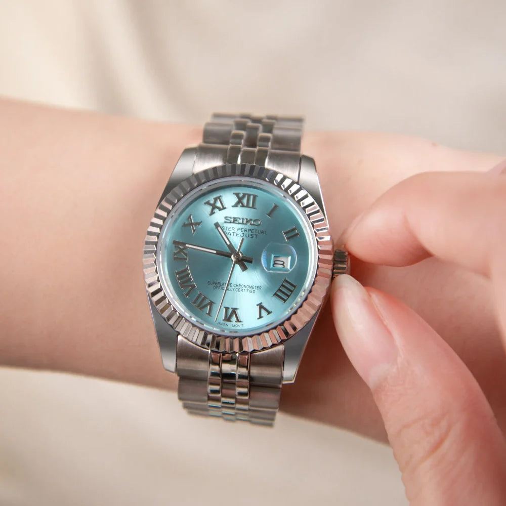 Mod Datejust Roman Sky Blue - 31mm