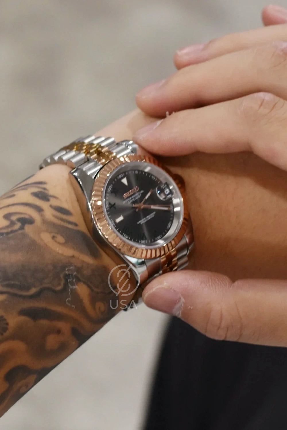 Mod Datejust Wimbledon Two-Tone Rose Gold Gray