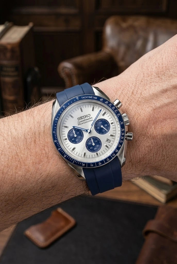 Mod Speedmaster Blue Panda-Rubber Strap