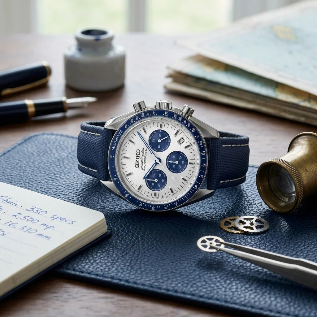 Mod Speedmaster Blue Panda-Rubber Strap